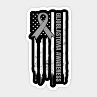 Glioblastoma Awareness US American Flag Sticker